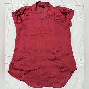 Express Deep Red Women's Satin Sleeveless Blouse